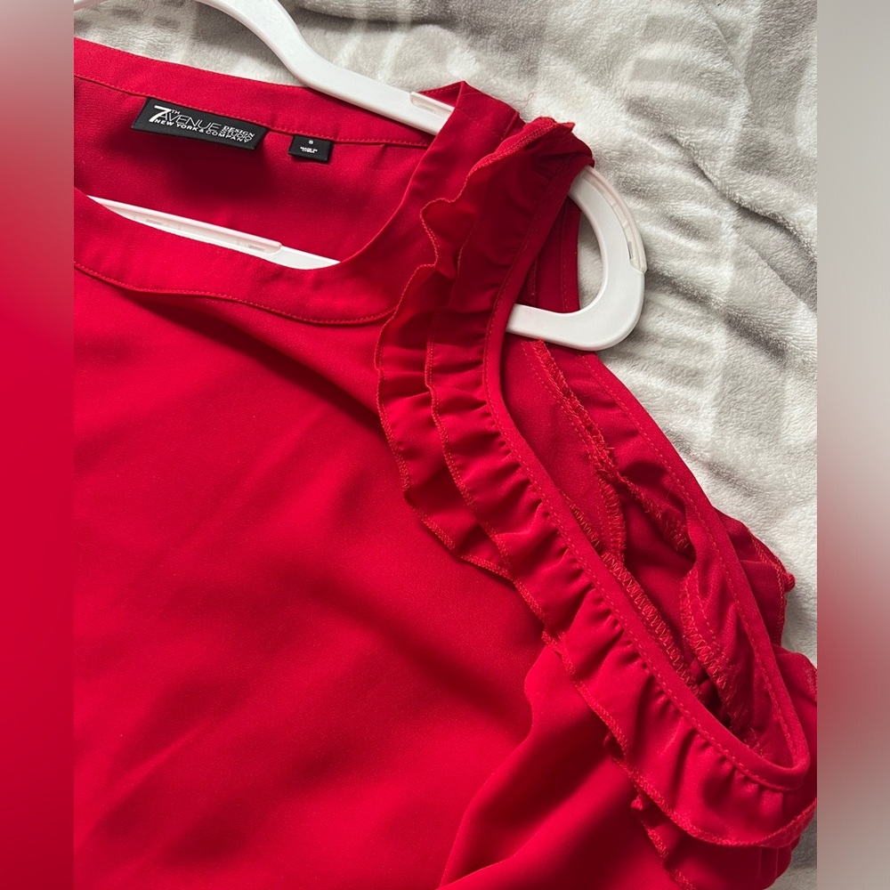 Red Open Shoulder blouse Size Small - Picture 5 of 10